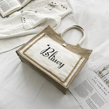 Numele personalizate de Cumpărături Tote Sac cu buzunare Pânză groasă de sac de Cadouri de Paste Pungi de Cadouri de Nunta Pentru domnisoare de Onoare Crăciun Stocare Cadou
