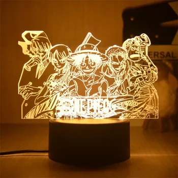 One Piece Luffy Nami Sanji Zoro Elicopter 3D Led ANIME LAMPA Monkey D Luffy Usopp Nightlights Schimbarea Lampara pentru Cadou de Crăciun