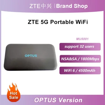 OPTUS în aer liber ZTE MU5001 Router 4G 5G CPE cu Putere Banca 4500mAh Încărcare Rapidă NSA SA WiFi6 Max 32 Utilizatori 1800Mbps 5G WiFi Router