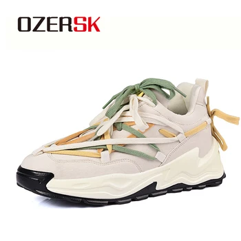 OZERSK Barbati Pantofi de Primăvară de Moda Casual piele de Căprioară Adidași Dantela-up Confortabil Student Platforma Versatile Sport Pantofi de Mers pe jos