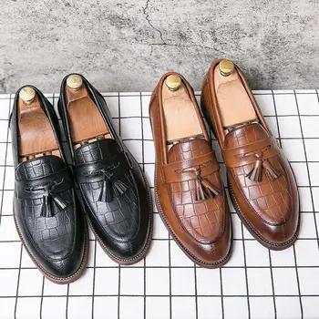 Pantofi pentru bărbați 2023 Noi de Vara Casual din Piele Pantofi Barbati de Afaceri Formale Stil Britanic Fund Moale Derby Black Tide Pantofi