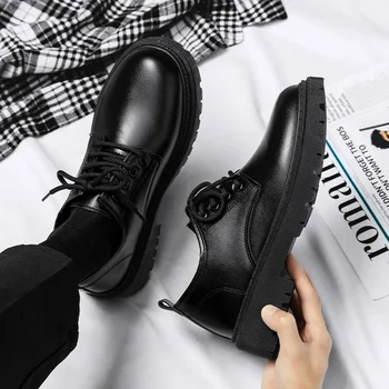 Pantofi pentru bărbați de Primăvară de Protecție a Muncii de Afaceri Formale Purta Costum Britanic Casual din Piele Pantofi Chef de Lucru rezistent la apa, Non-Alunecare Degetul Mare