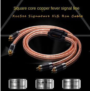 Piața Bază de Cupru Febra Cablu de Semnal, Singur Cristal Cupru HiFi Lotus Capul Cablu Audio, Cablu RCA