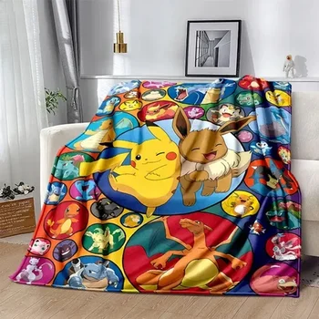 Pikachu Tipărite Pătură de Prânz Școală Copiii Rupe Capacul Pătură Digimon Flanel Pătură Caldă și Confortabilă
