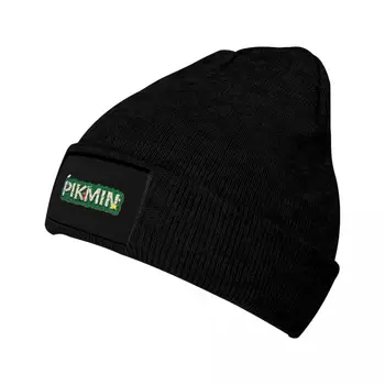 Pikmin Logo-ul Pălărie Tricotate Femei Barbati Beanie Toamna Iarna Pălării Acrilice Pepene galben Cald Capac