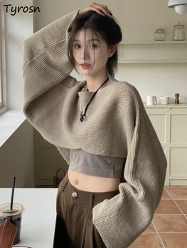 Pulovere Femei Design Streetwear Liber Toamna Simplu All-meci Doamnelor Elegant Clasic de Bază Solidă de Licitație Kkorean Stil Retro