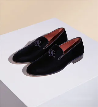 Qianruiti de Înaltă Calitate, realizate Manual din Catifea Aluneca pe Plat Mocasini de Moda de Lux pentru Bărbați Încălțăminte de Petrecere Pantofi Rochie Om