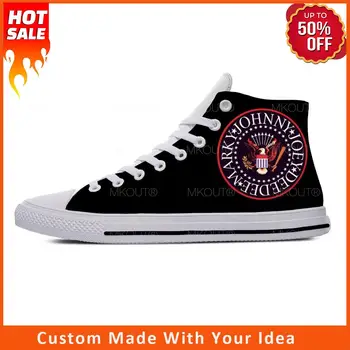 Ramone Sigiliu Vultur Trupa de Punk Rock Muzica de Moda Casual, Pantofi de Pânză de Înaltă Top Respirabil Usoare de Imprimare 3D Bărbați Femei Adidași