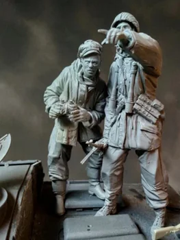Rășină soldat 1/16 moderne Ofițer și a Echipajului (2 figurers) Model Unassambled Nevopsite Figura Kit de Construcție