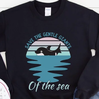 Salva giganți blând de mare Balena tricou Orca Sudoare Înțelepciune Criminal Iubitor Retro Vintage