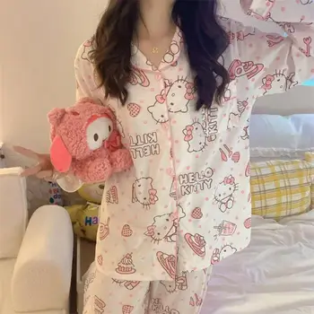 Sanrio Hello Kitty Chestii Japoneze Ins Stil Pijama Femei de Primăvară și de Toamnă Noile Desene animate Drăguț Mâneci Lungi Dormitor Trend