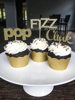 Sclipici Pop Fizz Clinchet de ziua nuntii cupcake toppers Luau Jungle party decorare tort gogoasa alimente ponturi