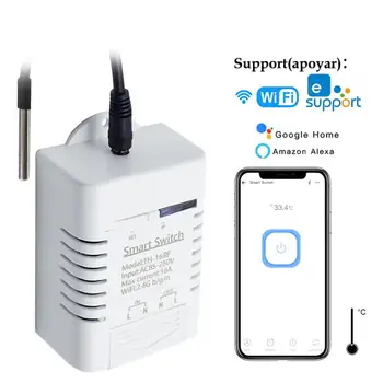 Smart Switch Cu Indicator de Temperatură fără Fir Control de Umiditate 16A WiFi Comutator Compatibil Cu Alexa Acasă