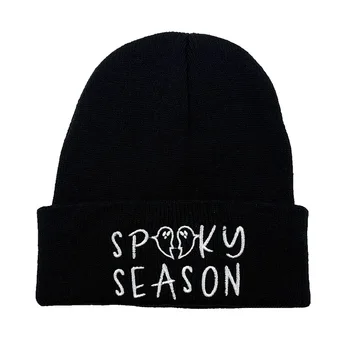 Spooky Sezon Femei Barbati Iarna Căciuli Pălărie Gotic Street Punk Tricotate Capota Capace Din Bumbac 100% De Moda Cald Halloween Căciuli Pălărie
