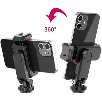 ST-06S Rotativ la 360°, Telefon Suport Montare Trepied Cu Rece de Pantofi Pentru Microfon Lumina Telefon Clip Pentru iPhone 12 Pro max Smartphone