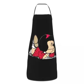Unisex Drăguț Mafalda Bucătărie Bucătar-șef de Gătit de Copt Șorț Femei Bărbați Argentinian Desene animate Quino de benzi Desenate Tablier Preparate pentru Grădinărit