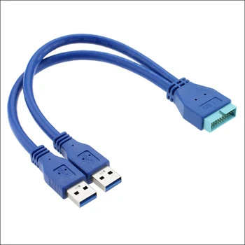USB3.0 cablu de date 2-20p mare viteză inversă expansiune 20pin la spate conexiune prin cablu USB3.0 placa de baza 19pin să port dual USB