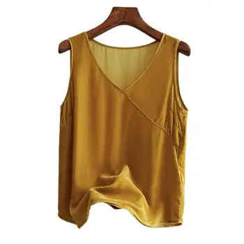 Velur Vesta Femei Solide de Primavara-Vara de Agrement Îmbrăcăminte de catifea V-Neck fără Mâneci topuri rezervor 2023 vesta Eleganta camisas feminina
