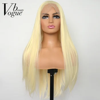 Voguebeauty 613 Blonda Sintetice Peruca Dantela Fata Matasoasa Direct Rezistente La Căldură Fibre Naturale Parului Cosplay Pentru Femei