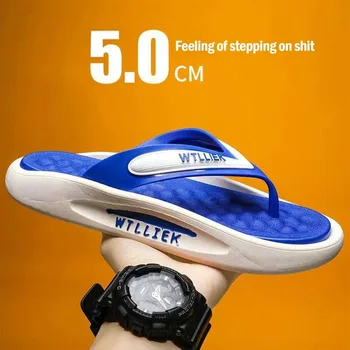 WEH Flip Flop Bărbați cu talpă 2023 Vara Noi de Brand de top sandale de Moda de Înaltă Calitate, Non-Alunecare în aer liber, papuci de Plaja Barbati albastru
