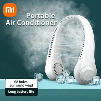 Xiaomi 2023 Portabil Gât Fan 4000mah baterie Reîncărcabilă USB Desfrunziți Aer Conditionat Fani Lamă Agățat de Gât Cooler Pentru Vara
