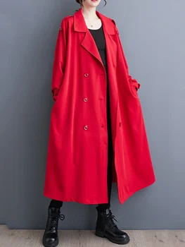 XITAO Trench Casual Culoare Solidă de Moda pentru Femei Simplitate Temperament Liber Double Breasted Coat 2023 Toamna anului Nou DMJ3103
