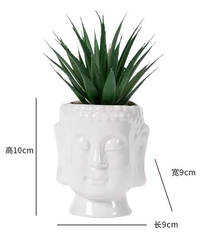 Zen Buddha Alb Ghiveci Ceramic Grădină Vaza Decor Rezervor De Plantă